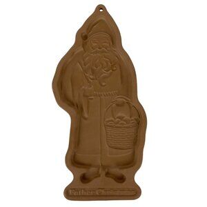 Longaberger Pottery Father Christmas 1990 Cookie Mold Cutter Stoneware Holiday B